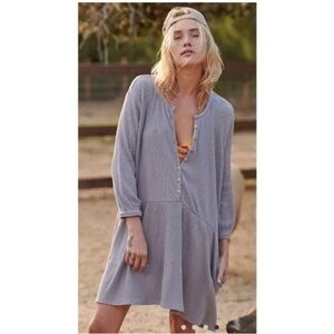 Free People Blossom Button-Up T-Shirt Dress - L